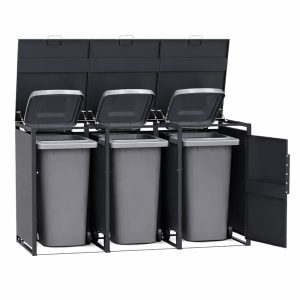 Zunanji smetarnik 240 L za tri smetnjake STEEL